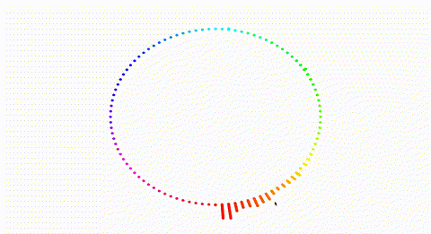 I coded my first sound visualization. I imported audio data, and the shapes react to the sound frequency.