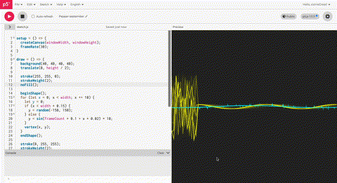 Finally, I made a full dynamic waveform and added a sine effect, so it moves like water.
