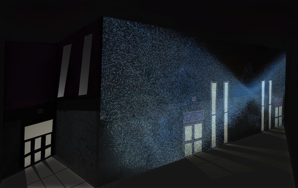 I experimented with the CC Ball Action effect to create a particle effect, then adjusted the colours with gradient to make in After Effects.