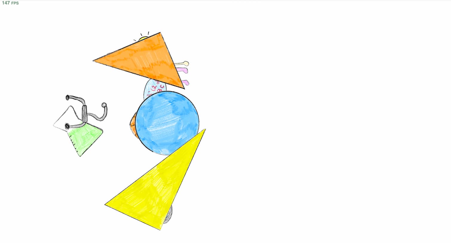 I put my visual elements into the p5 sketch and use facial recognition to play with different angles.