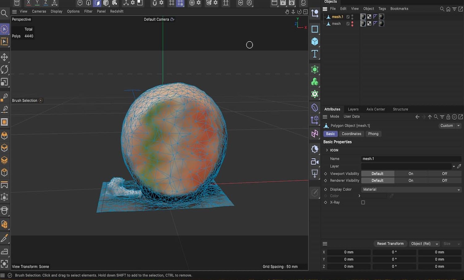 To improve the model without losing too much quality, I used Polygon Reduction and tested different values until I found a balance between fewer polygons and a still clean surface.