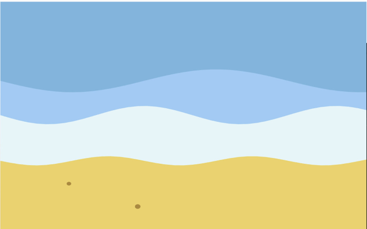 I set up the canvas size and used the basic drawing functions in p5.js to create the sky, ocean, and sand.